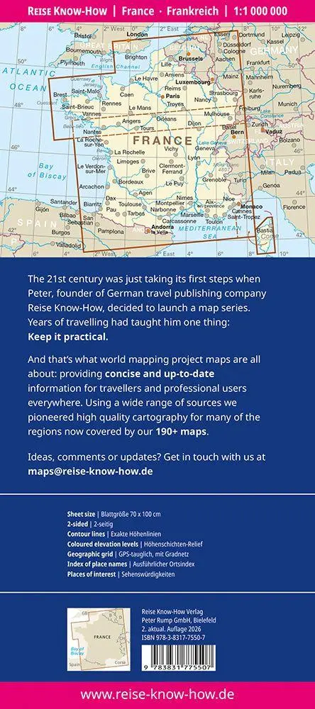 Bild: 9783831775507 | Reise Know-How Landkarte Frankreich France (1:1.000.000) | 2 S. | 2026