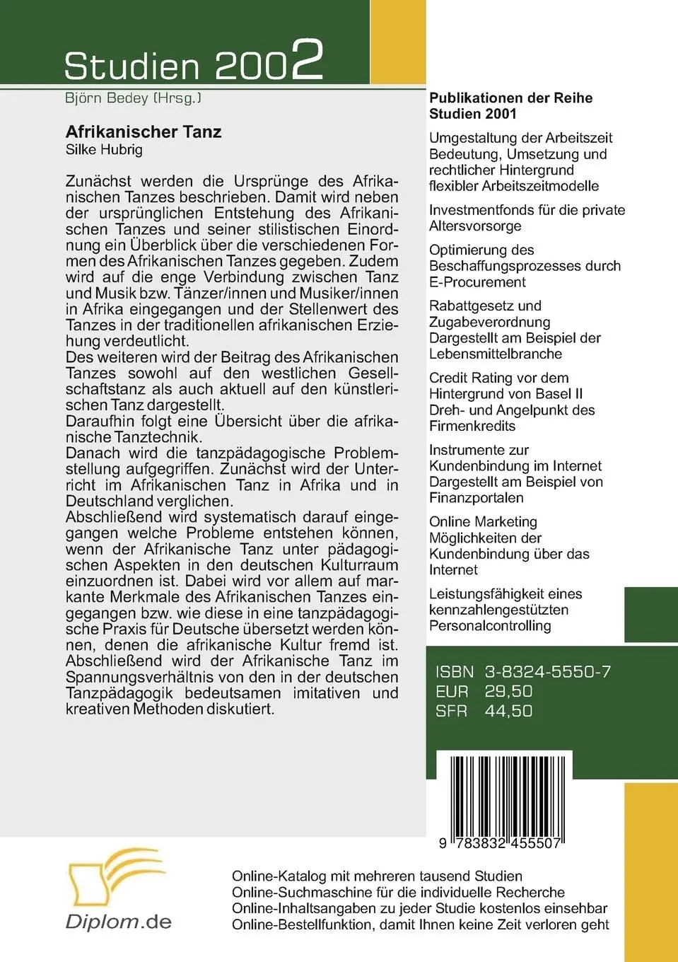 Rückseite: 9783832455507 | Afrikanischer Tanz | Silke Hubrig | Taschenbuch | 100 S. | Deutsch