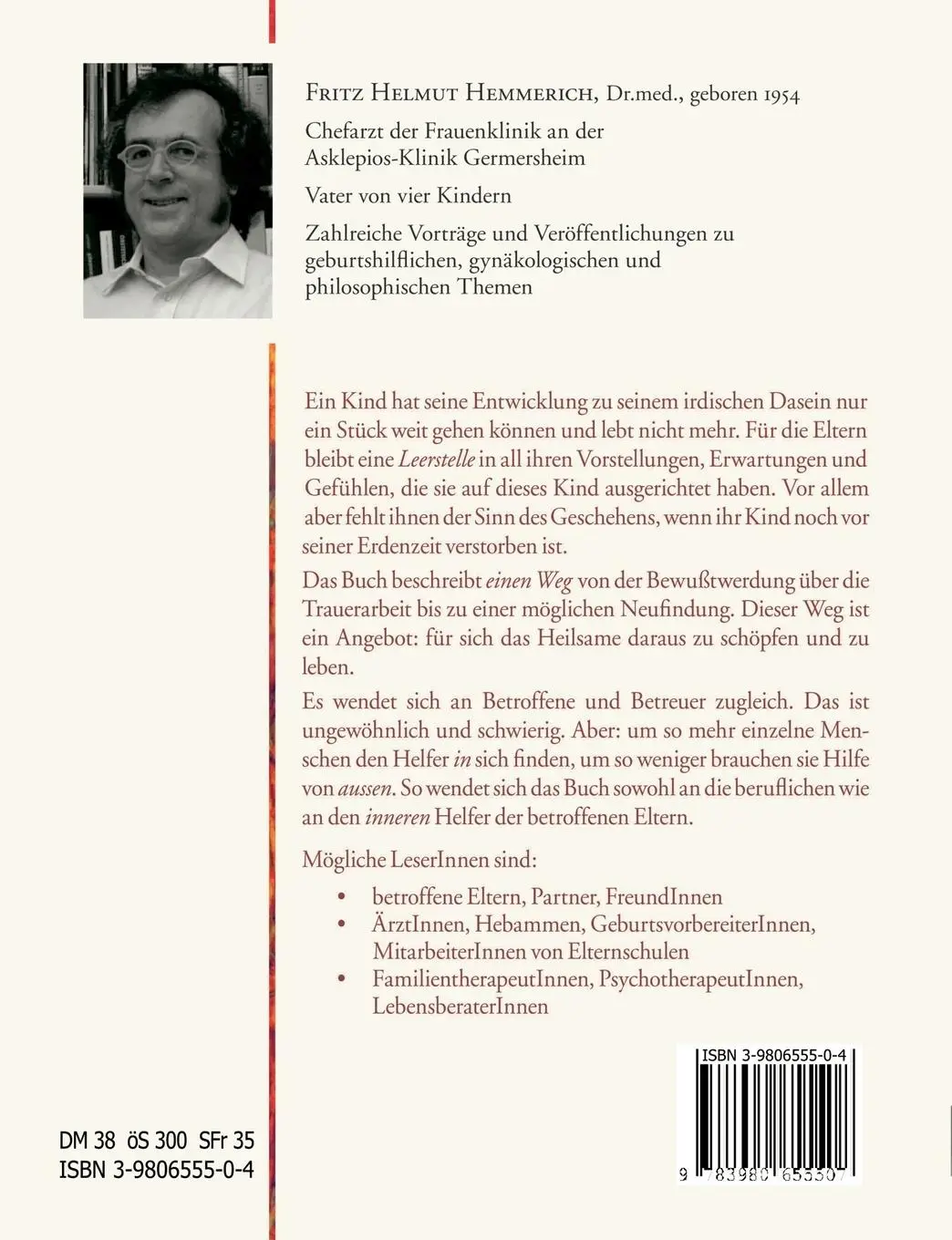 Rückseite: 9783980655507 | In den Tod geboren | Fritz Helmut Hemmerich | Taschenbuch | 164 S.