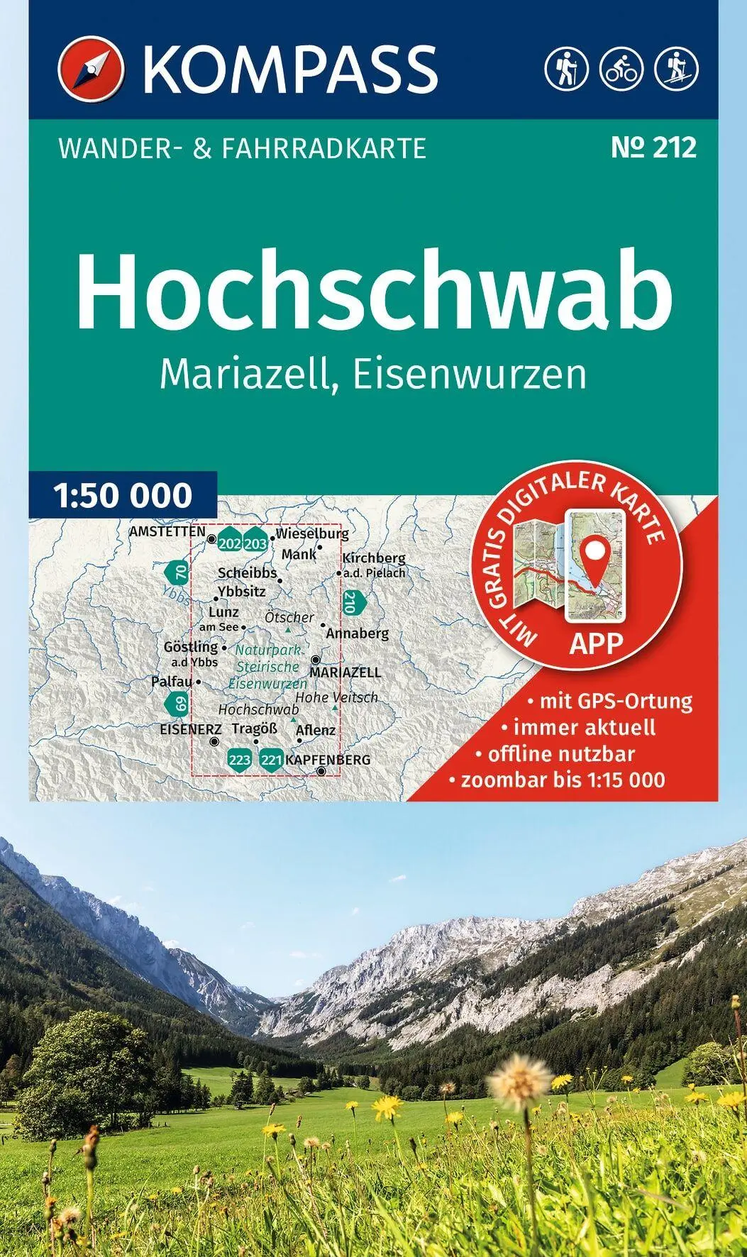Cover: 9783991545507 | KOMPASS Wanderkarte 212 Hochschwab, Mariazell, Eisenwurzen 1:50.000