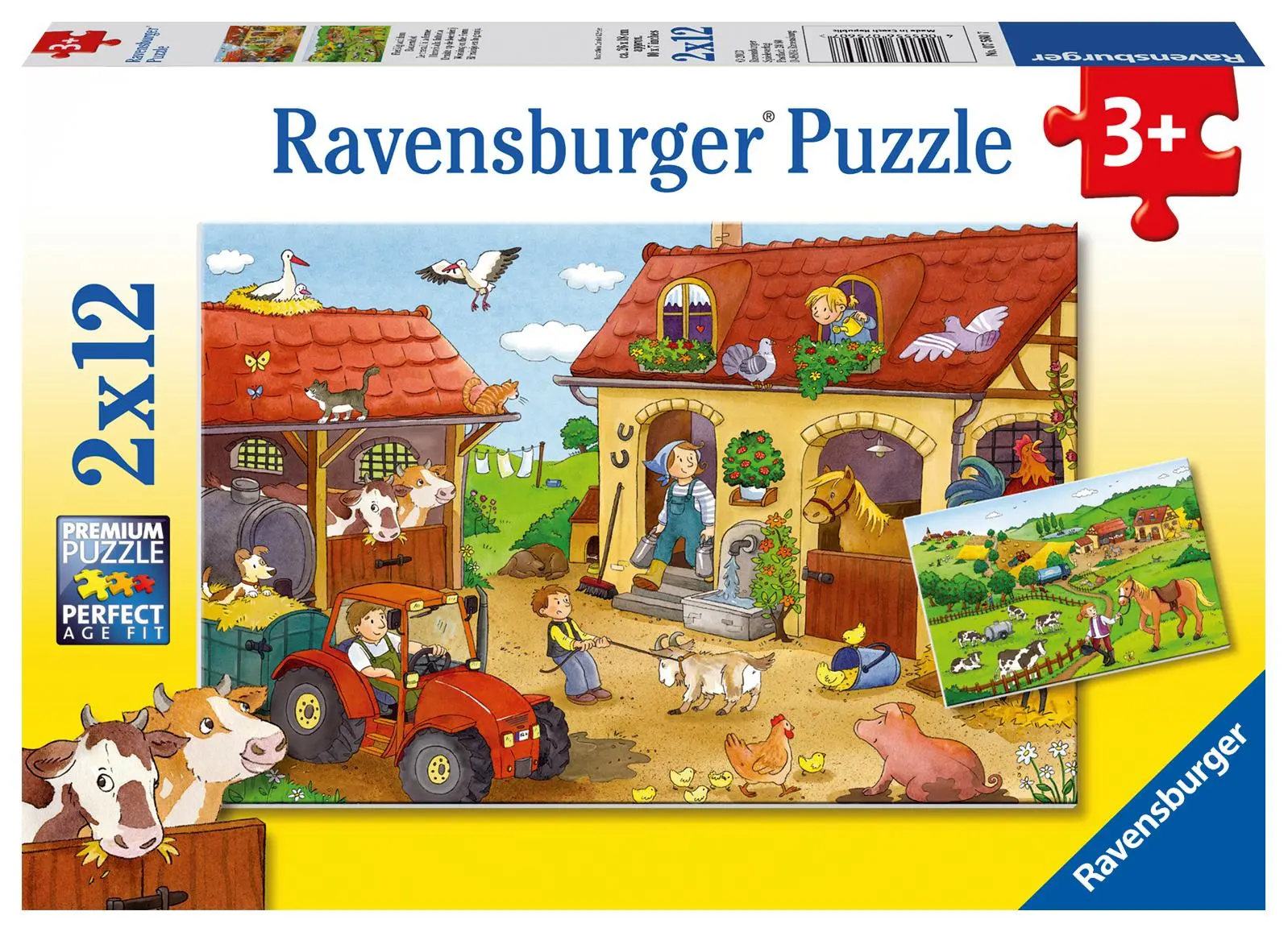 Cover: 4005556075607 | Fleißig auf dem Bauernhof. Puzzle 2 X 12 Teile | Carolin Görtler
