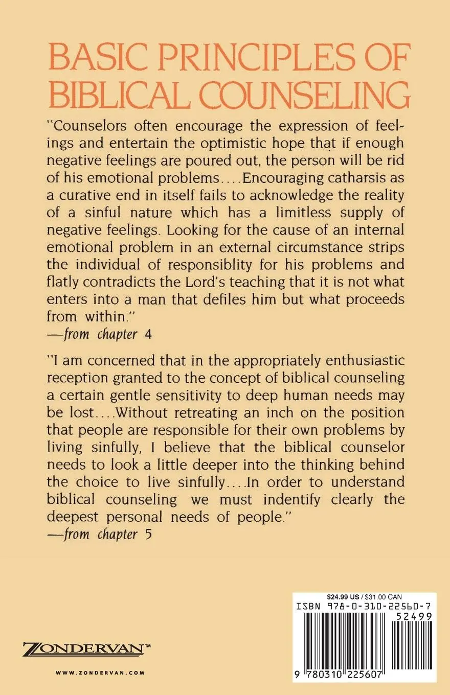 Rückseite: 9780310225607 | Basic Principles of Biblical Counseling | Lawrence J. Crabb (u. a.)