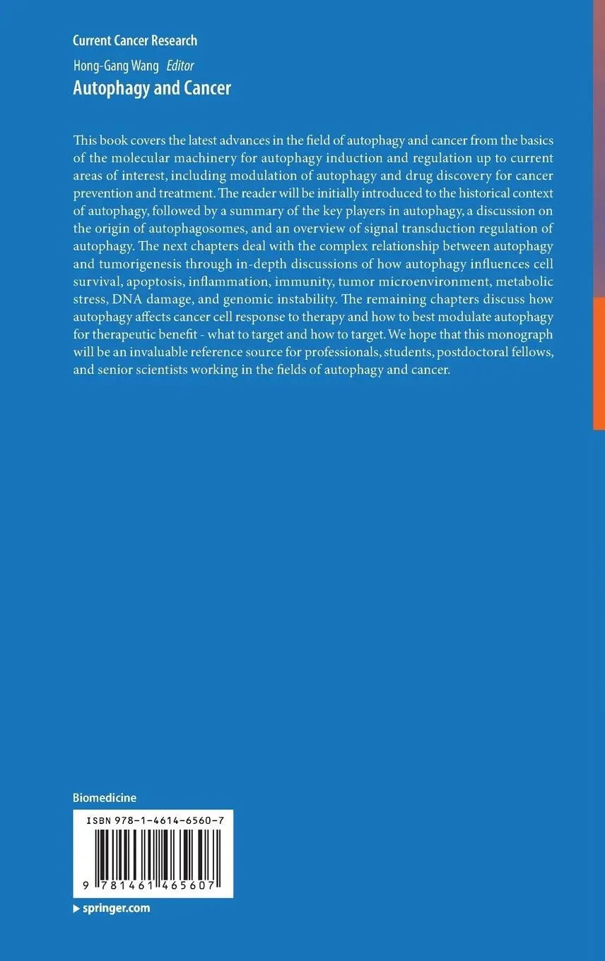 Rückseite: 9781461465607 | Autophagy and Cancer | Hong-Gang Wang | Buch | xi | Englisch | 2013