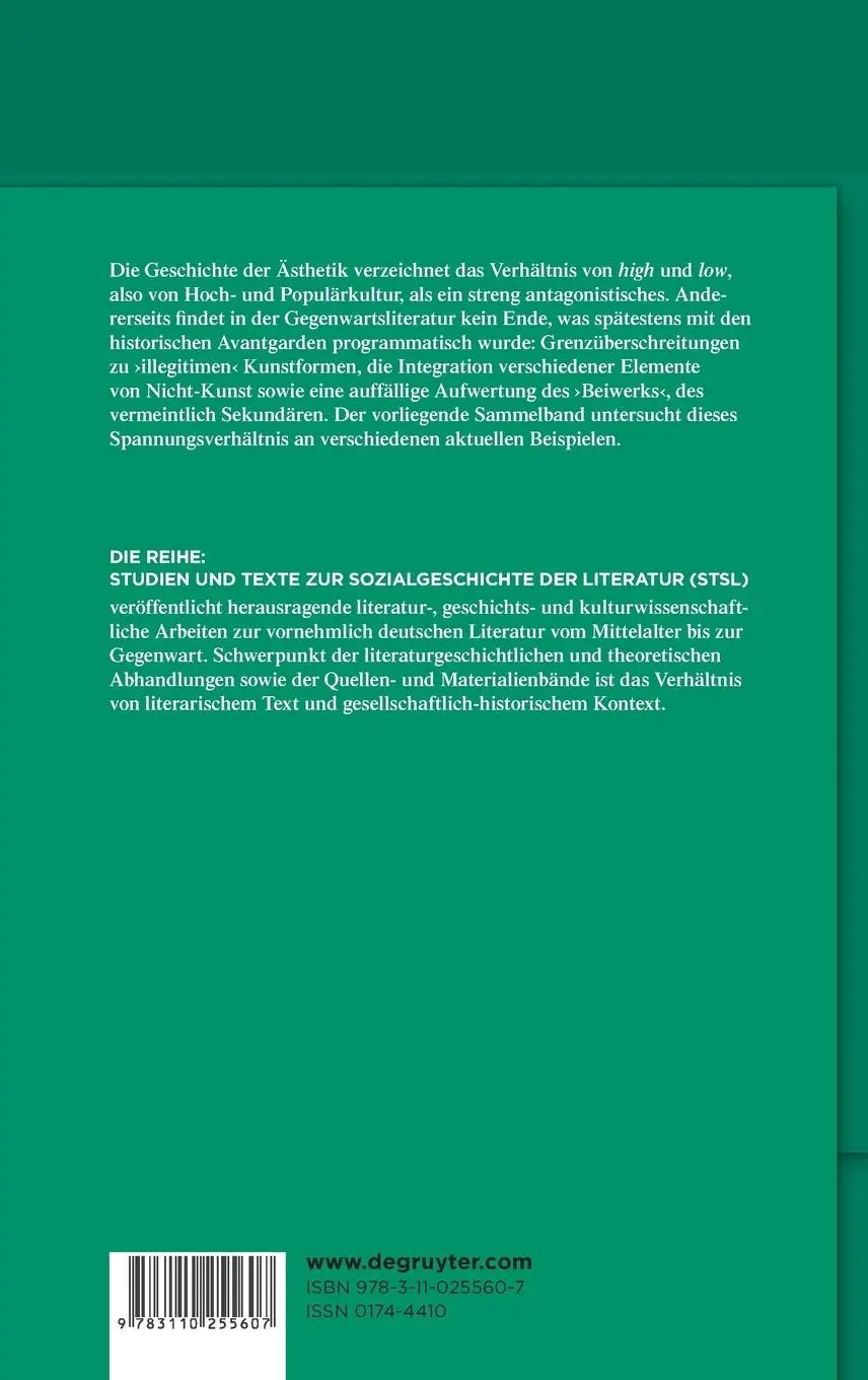 Rückseite: 9783110255607 | "High" und "low" | Norbert Christian Wolf (u. a.) | Buch | VI | 2011