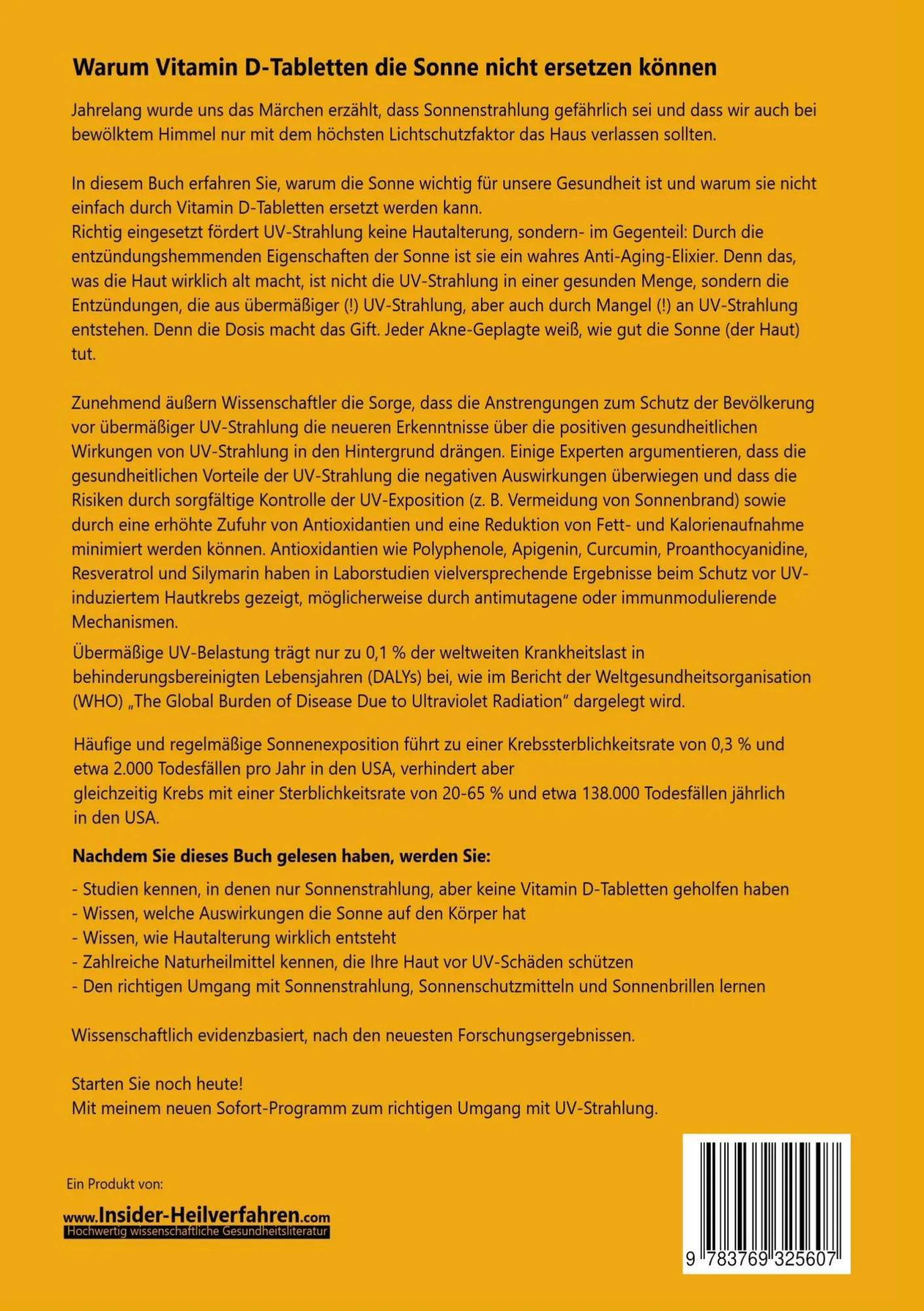 Rückseite: 9783769325607 | Warum Vitamin D Tabletten die Sonne nicht ersetzen können | Meyer-Esch