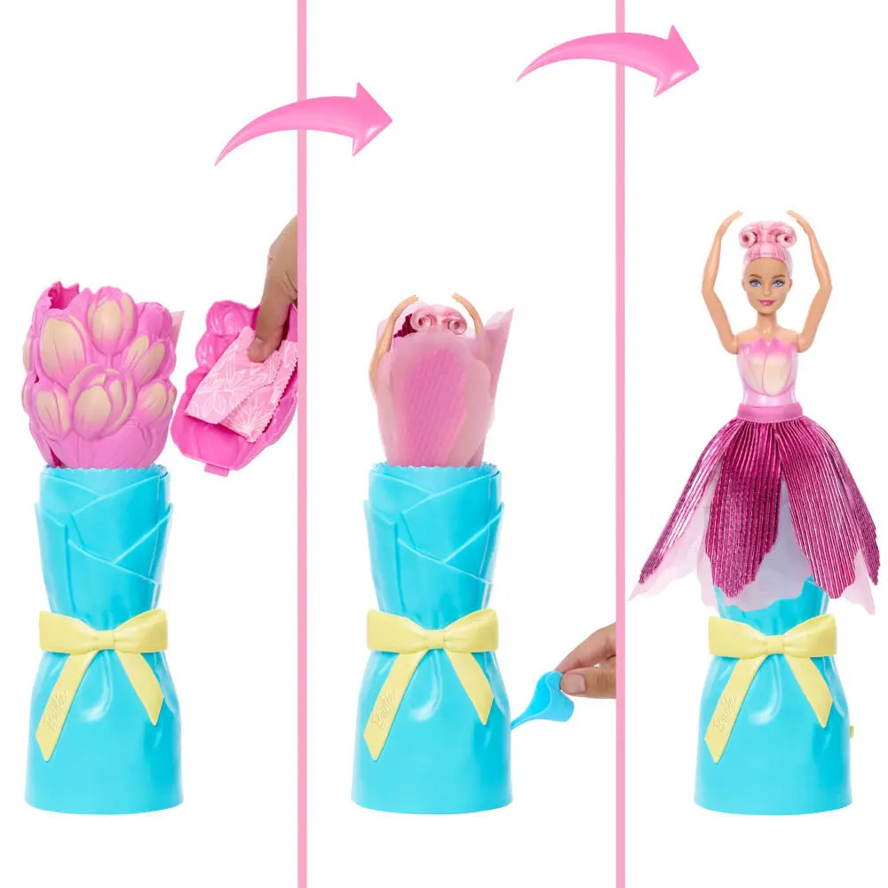 Bild: 194735375707 | Barbie Flower Surprise Puppe - pinke Tulpe | Fensterkarton | JMF57