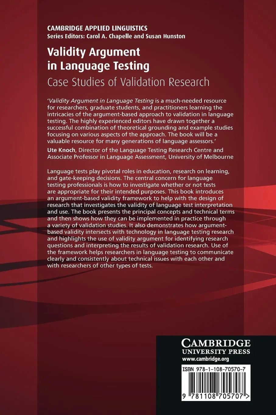 Rückseite: 9781108705707 | Validity Argument in Language Testing | Carol A Chapelle (u. a.)