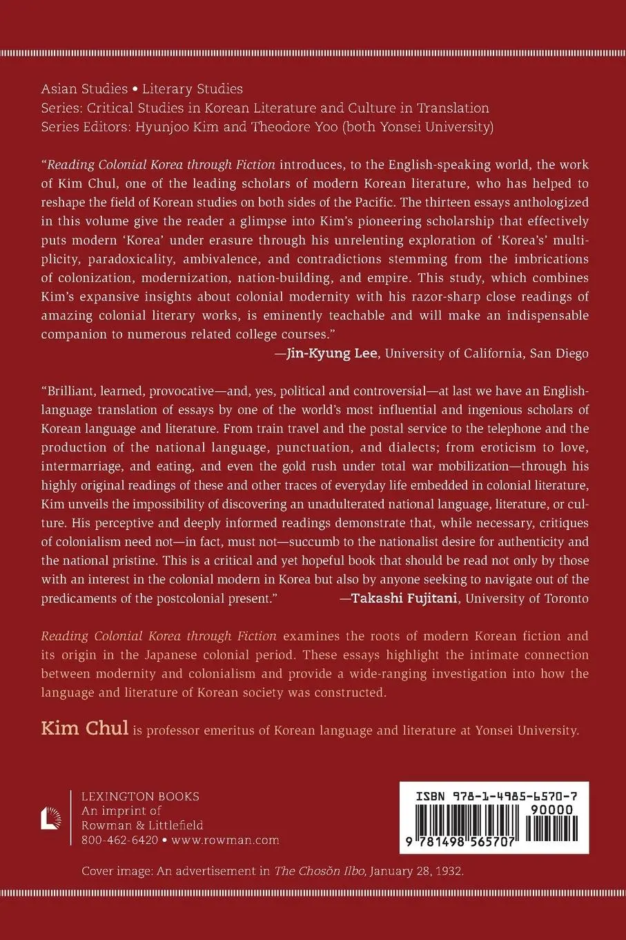 Rückseite: 9781498565707 | Reading Colonial Korea through Fiction | The Ventriloquists | Buch