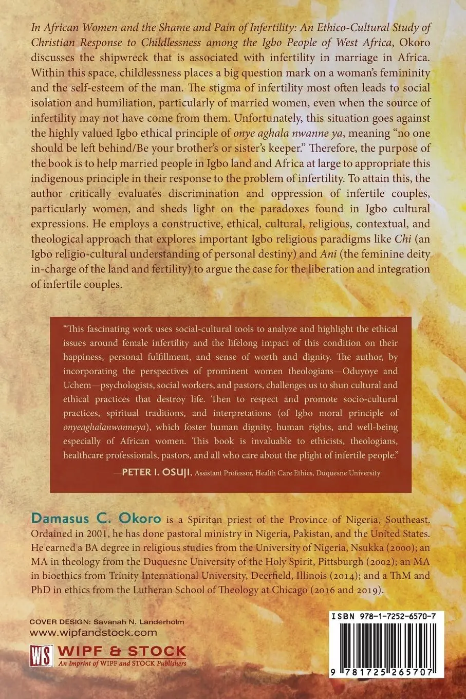Rückseite: 9781725265707 | African Women and the Shame and Pain of Infertility | Damasus C. Okoro