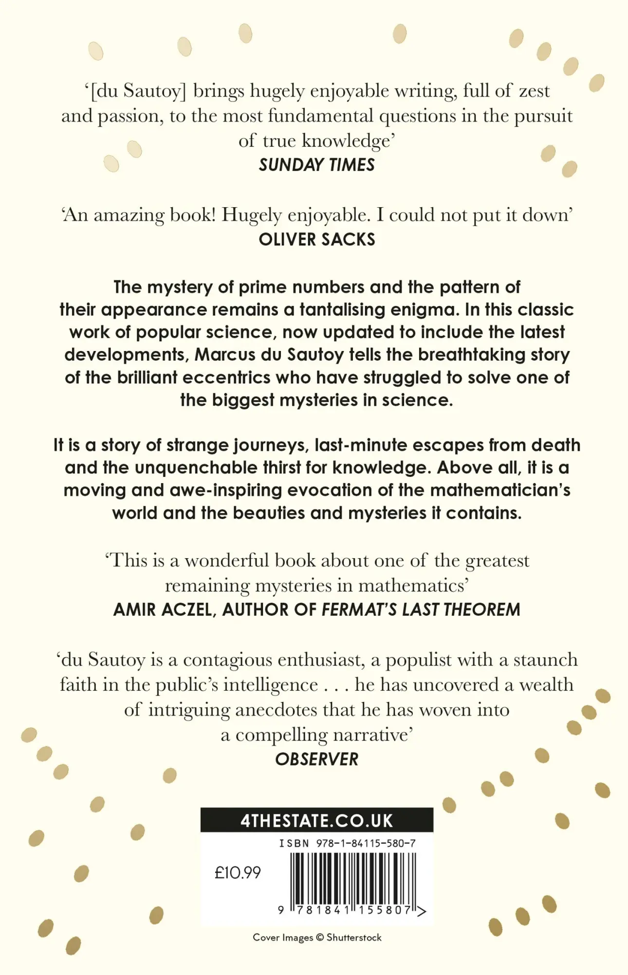 Rückseite: 9781841155807 | The Music of the Primes | Marcus Du Sautoy | Taschenbuch | 335 S.