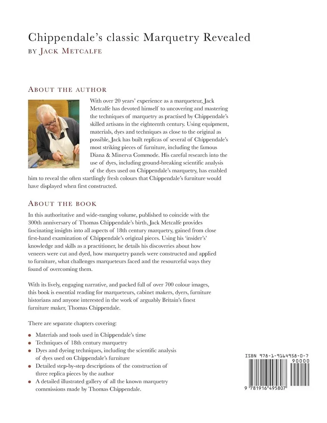 Rückseite: 9781916495807 | Chippendale's classic Marquetry Revealed | Jack Metcalfe | Taschenbuch