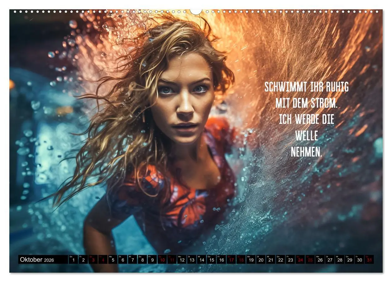 Bild: 9783457525807 | Motivation und Surfen (Wandkalender 2026 DIN A2 quer), CALVENDO...