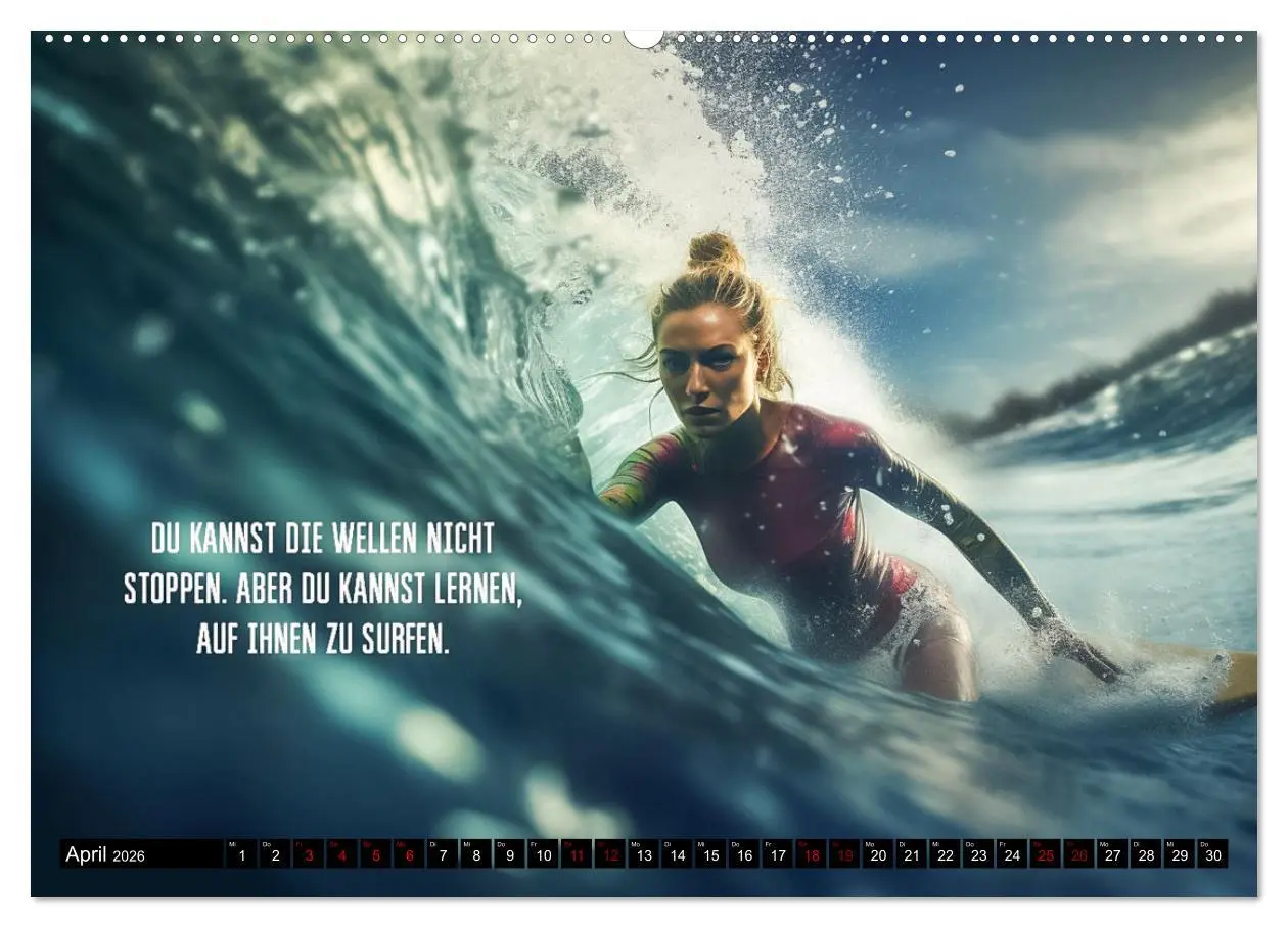Bild: 9783457525807 | Motivation und Surfen (Wandkalender 2026 DIN A2 quer), CALVENDO...