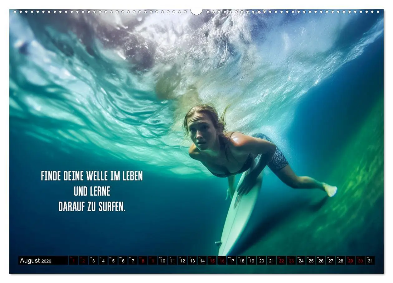 Bild: 9783457525807 | Motivation und Surfen (Wandkalender 2026 DIN A2 quer), CALVENDO...