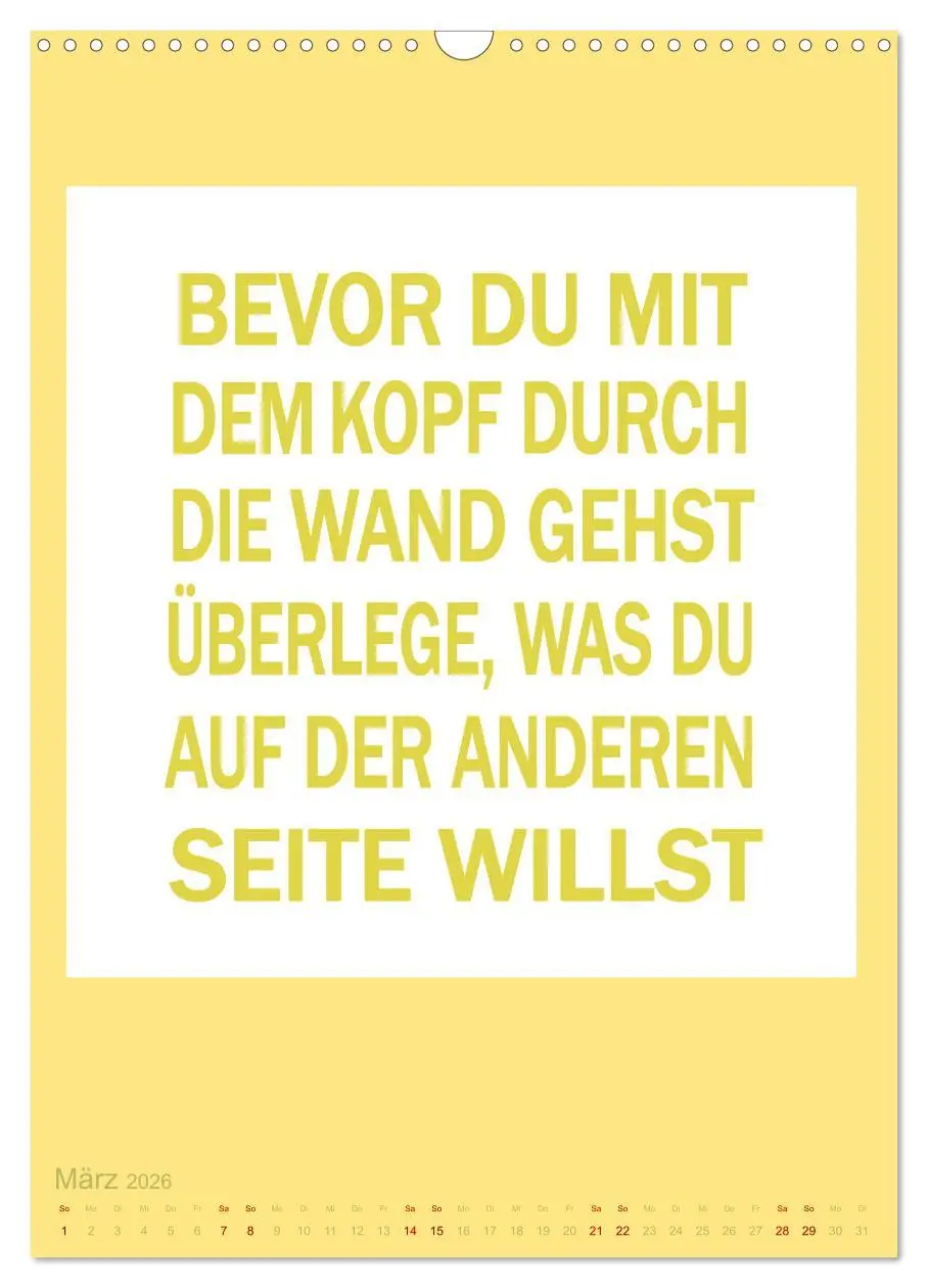 Bild: 9783516305807 | Memo an mich (Wandkalender 2026 DIN A3 hoch), CALVENDO Monatskalender