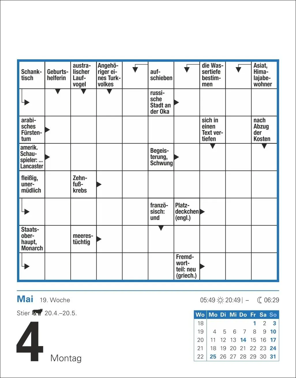 Bild: 9783840035807 | Kreuzworträtsel Tagesabreißkalender 2026 | Stefan Krüger | Kalender