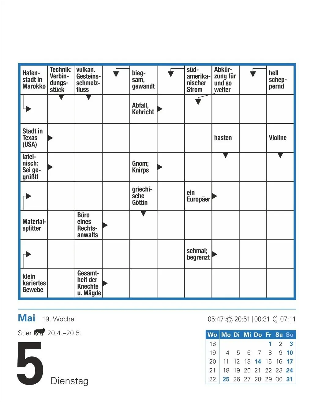 Bild: 9783840035807 | Kreuzworträtsel Tagesabreißkalender 2026 | Stefan Krüger | Kalender