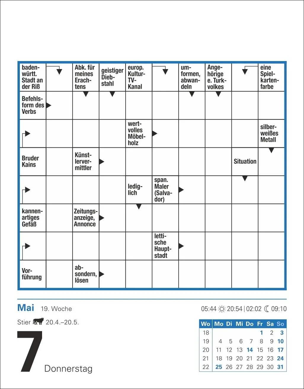 Bild: 9783840035807 | Kreuzworträtsel Tagesabreißkalender 2026 | Stefan Krüger | Kalender