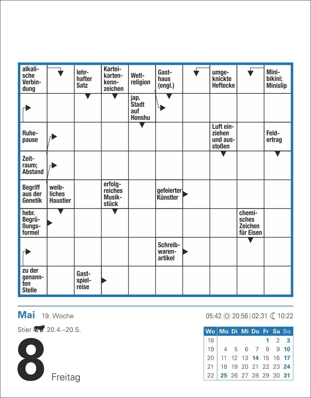 Bild: 9783840035807 | Kreuzworträtsel Tagesabreißkalender 2026 | Stefan Krüger | Kalender