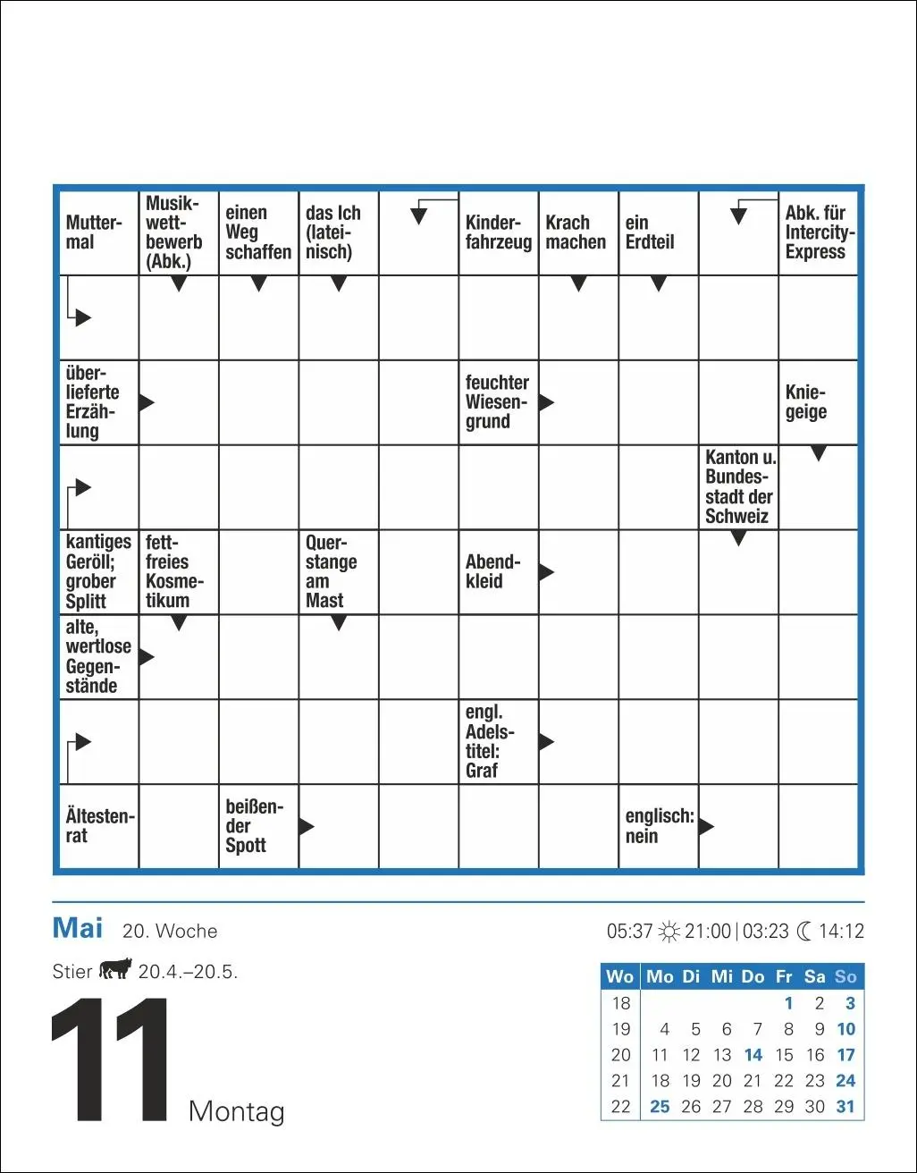 Bild: 9783840035807 | Kreuzworträtsel Tagesabreißkalender 2026 | Stefan Krüger | Kalender