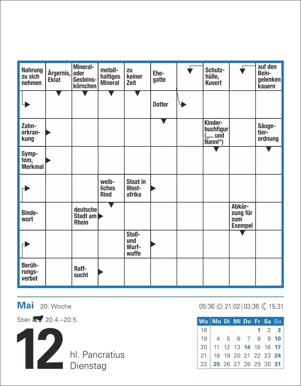 Bild: 9783840035807 | Kreuzworträtsel Tagesabreißkalender 2026 | Stefan Krüger | Kalender