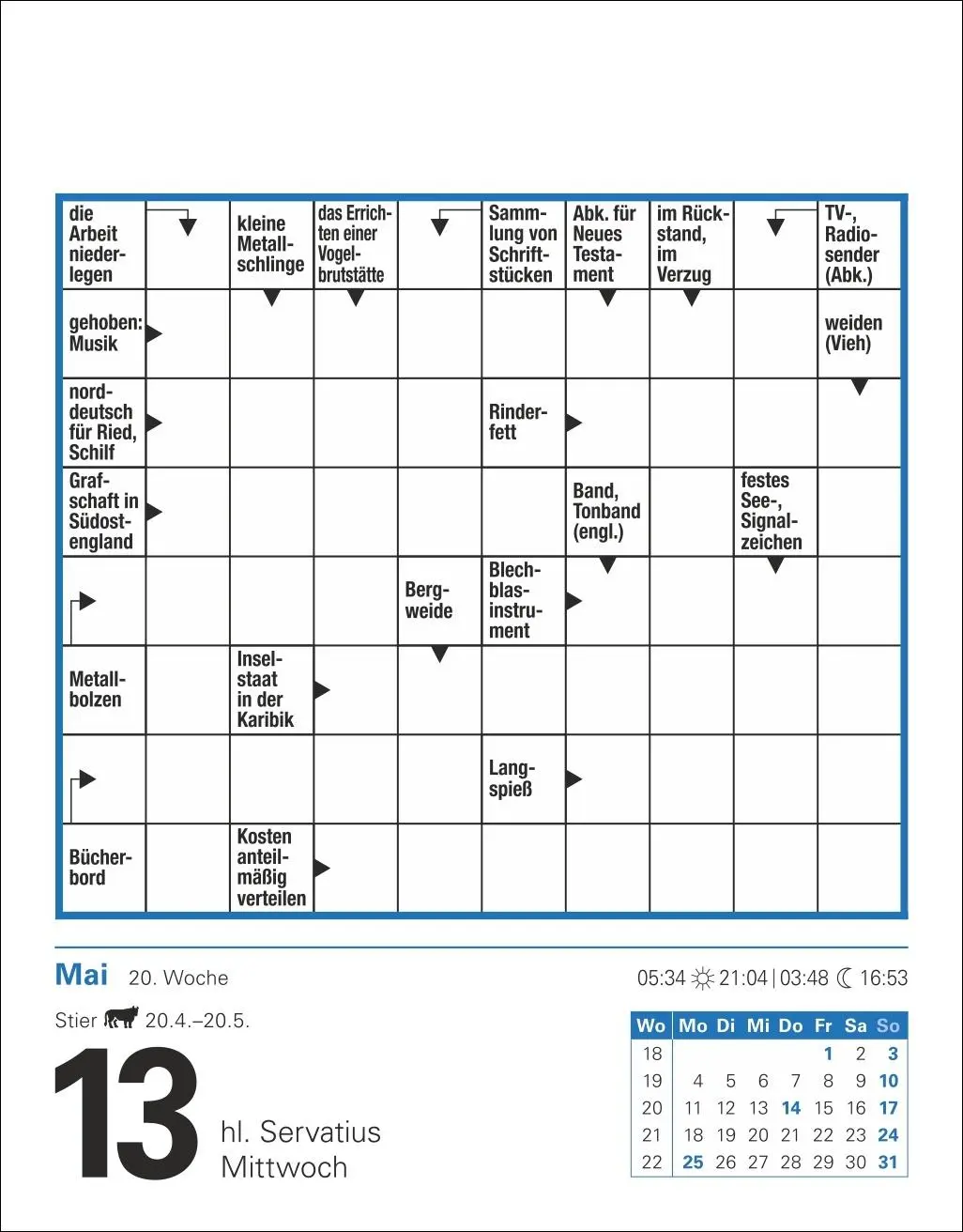 Bild: 9783840035807 | Kreuzworträtsel Tagesabreißkalender 2026 | Stefan Krüger | Kalender