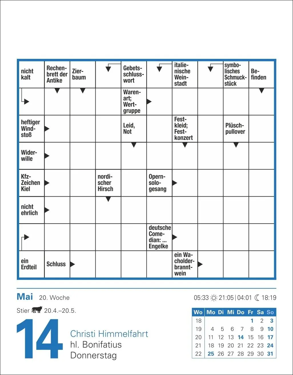 Bild: 9783840035807 | Kreuzworträtsel Tagesabreißkalender 2026 | Stefan Krüger | Kalender