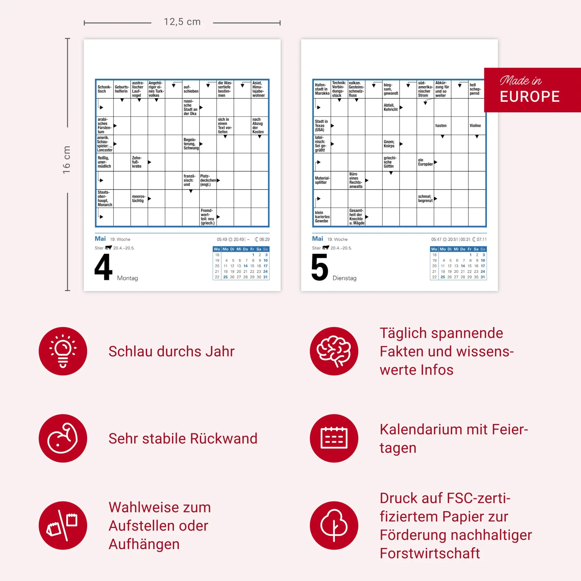 Bild: 9783840035807 | Kreuzworträtsel Tagesabreißkalender 2026 | Stefan Krüger | Kalender