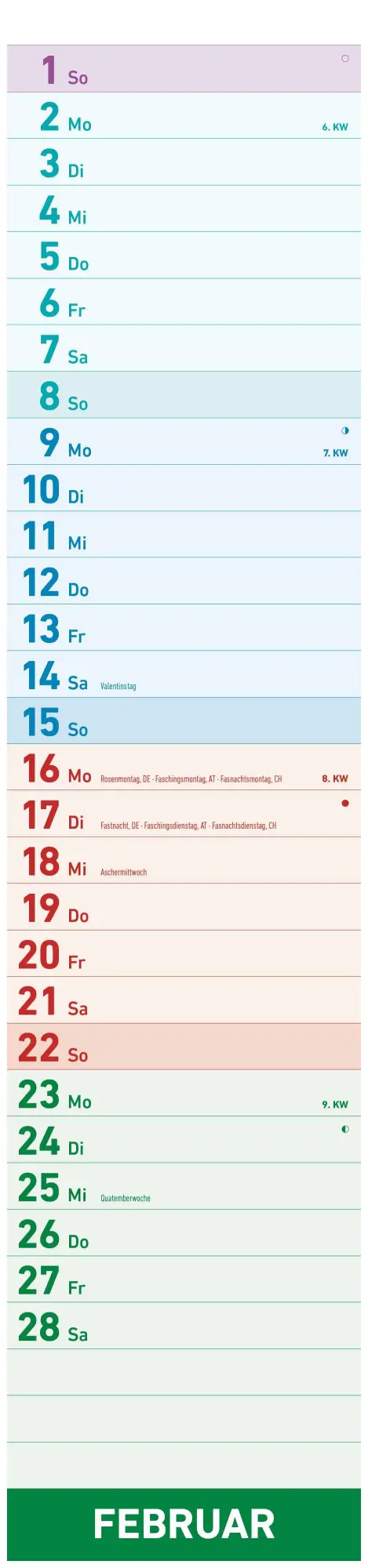 Bild: 4069095005907 | Megaplaner 2026 - Streifen-Kalender 15x64 cm - mit Ferienterminen -...