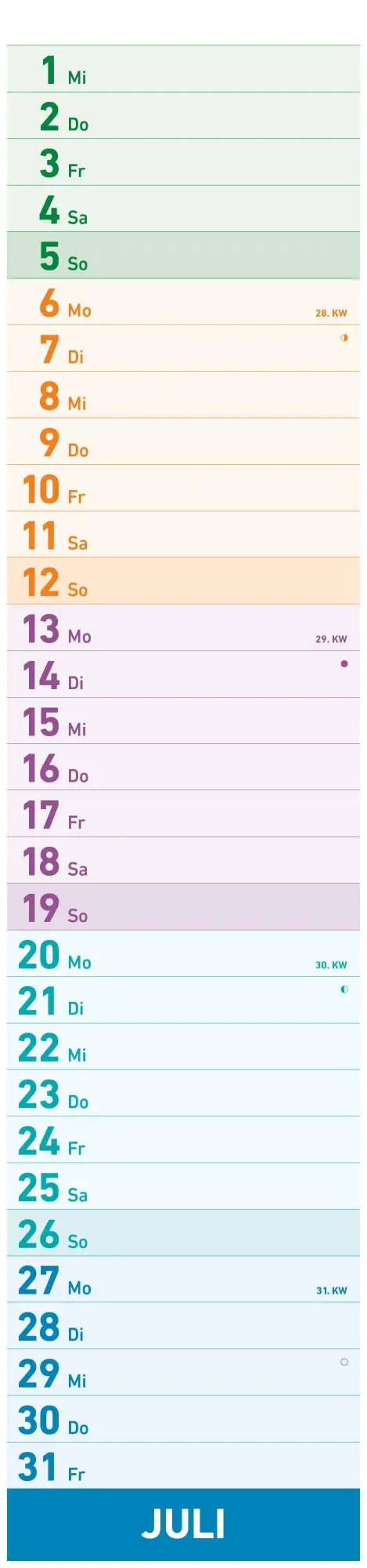 Bild: 4069095005907 | Megaplaner 2026 - Streifen-Kalender 15x64 cm - mit Ferienterminen -...