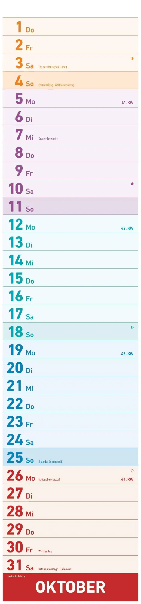 Bild: 4069095005907 | Megaplaner 2026 - Streifen-Kalender 15x64 cm - mit Ferienterminen -...