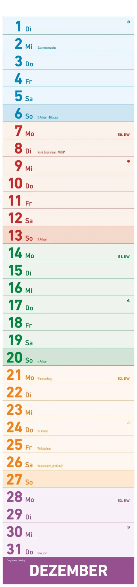 Bild: 4069095005907 | Megaplaner 2026 - Streifen-Kalender 15x64 cm - mit Ferienterminen -...