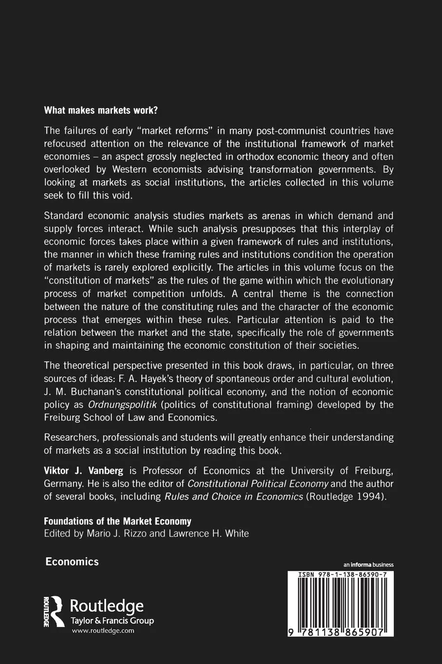 Rückseite: 9781138865907 | The Constitution of Markets | Essays in Political Economy | Vanberg