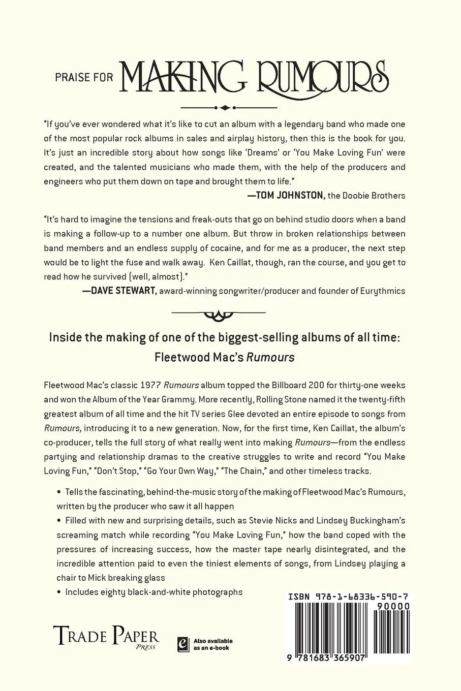 Rückseite: 9781683365907 | Making Rumours | The Inside Story of the Classic Fleetwood Mac Album