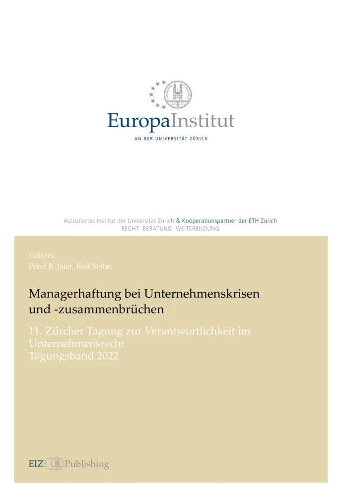 Cover: 9783038055907 | Managerhaftung bei Unternehmenskrisen und -zusammenbrüchen | Sethe