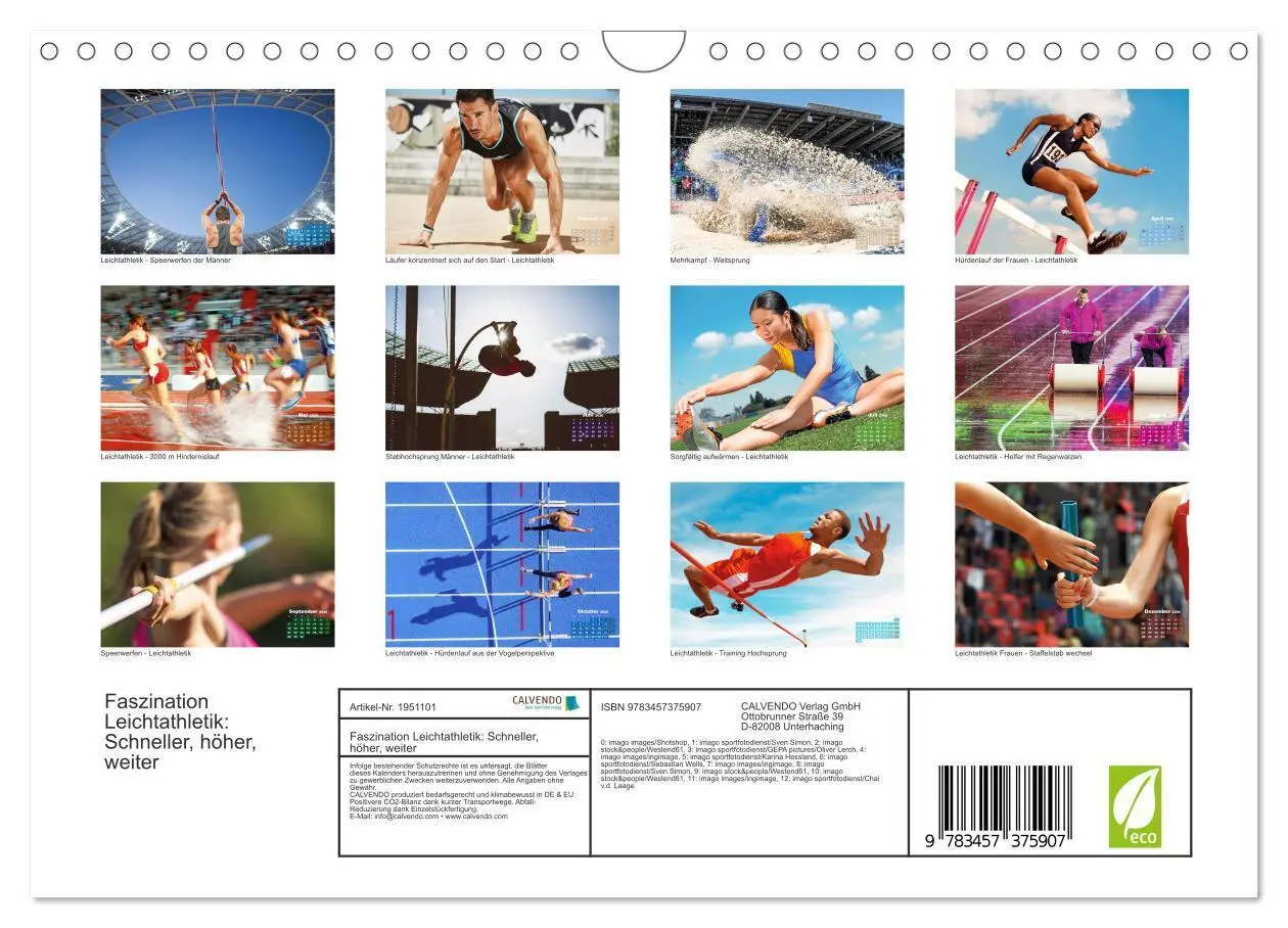 Bild: 9783457375907 | Faszination Leichtathletik: Schneller, höher, weiter (Wandkalender...