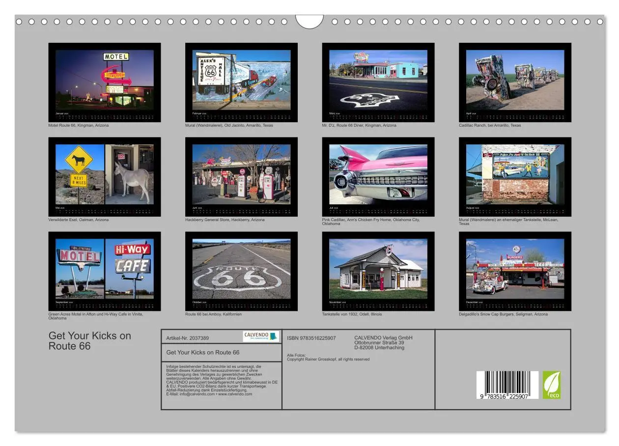 Bild: 9783516225907 | Get Your Kicks on Route 66 (Wandkalender 2026 DIN A3 quer),...