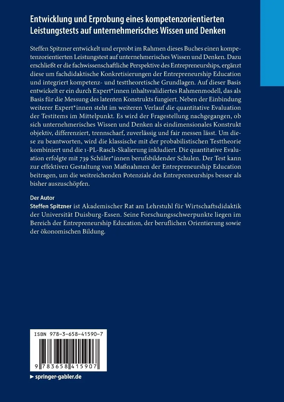 Rückseite: 9783658415907 | Entwicklung und Erprobung eines kompetenzorientierten...