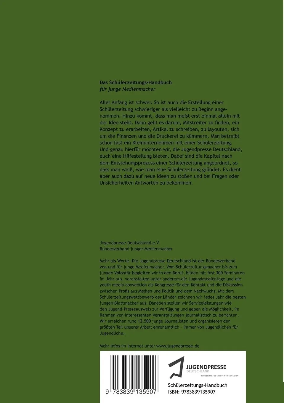 Rückseite: 9783839135907 | Schülerzeitungs-Handbuch | für junge Medienmacher | V. (u. a.) | Buch