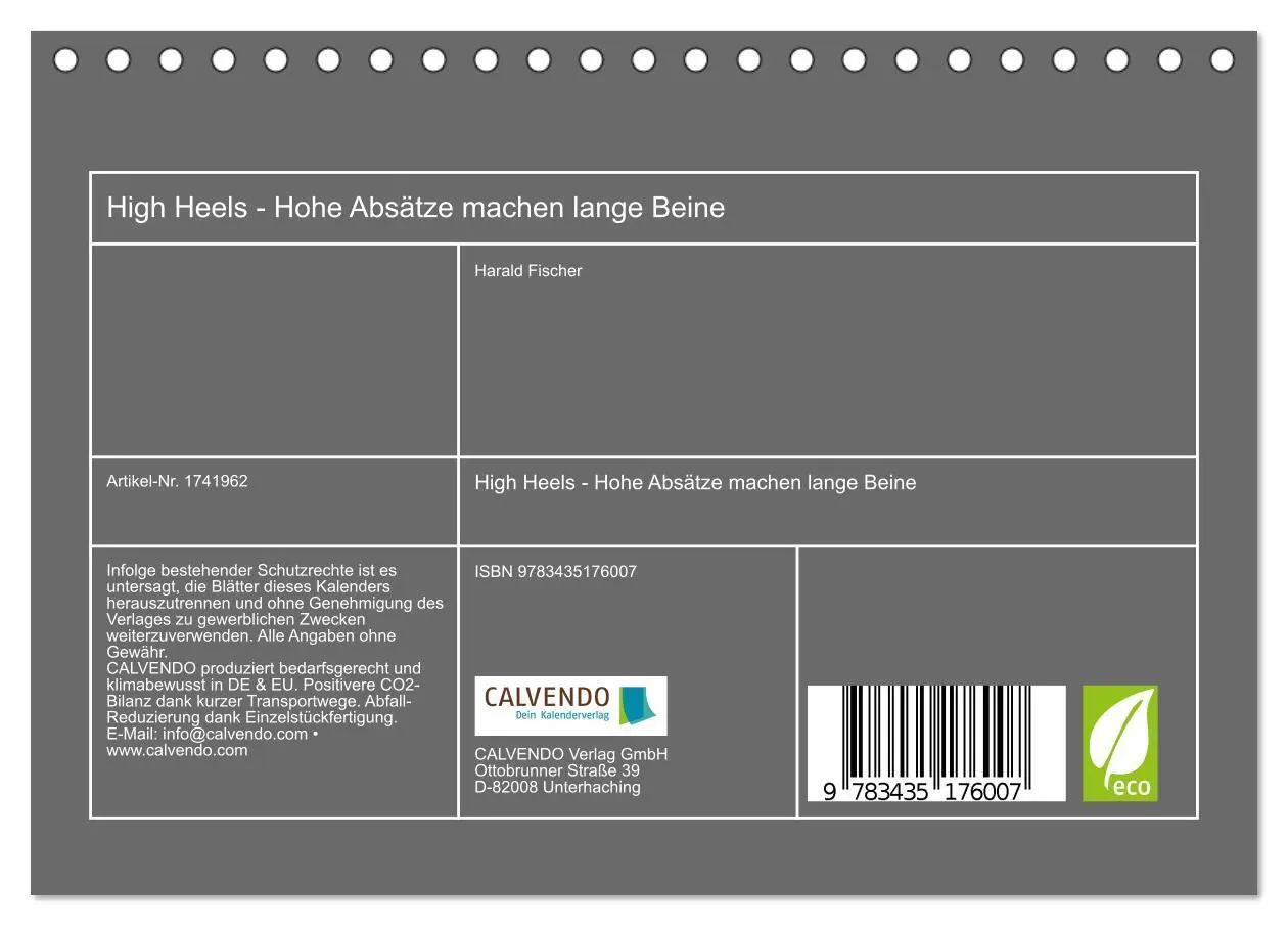 Bild: 9783435176007 | High Heels - Hohe Absätze machen lange Beine (Tischkalender 2025...