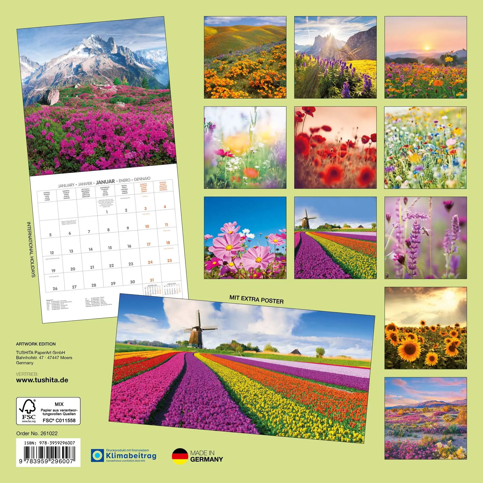 Rückseite: 9783959296007 | Blumen vom Feld 2026 | Kalender 2026 | Kalender | Artwork Edition