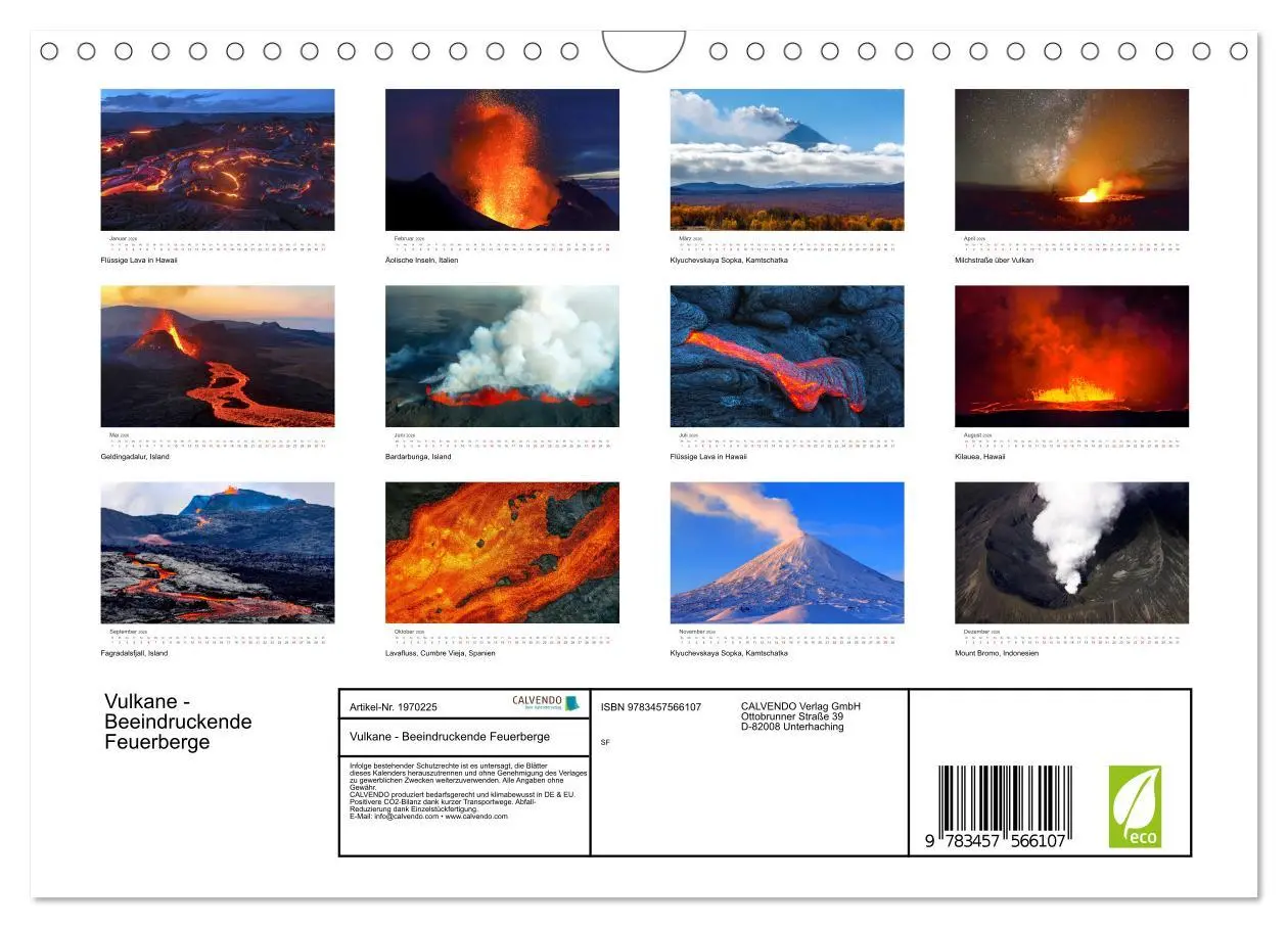 Bild: 9783457566107 | Vulkane - Beeindruckende Feuerberge (Wandkalender 2026 DIN A4...