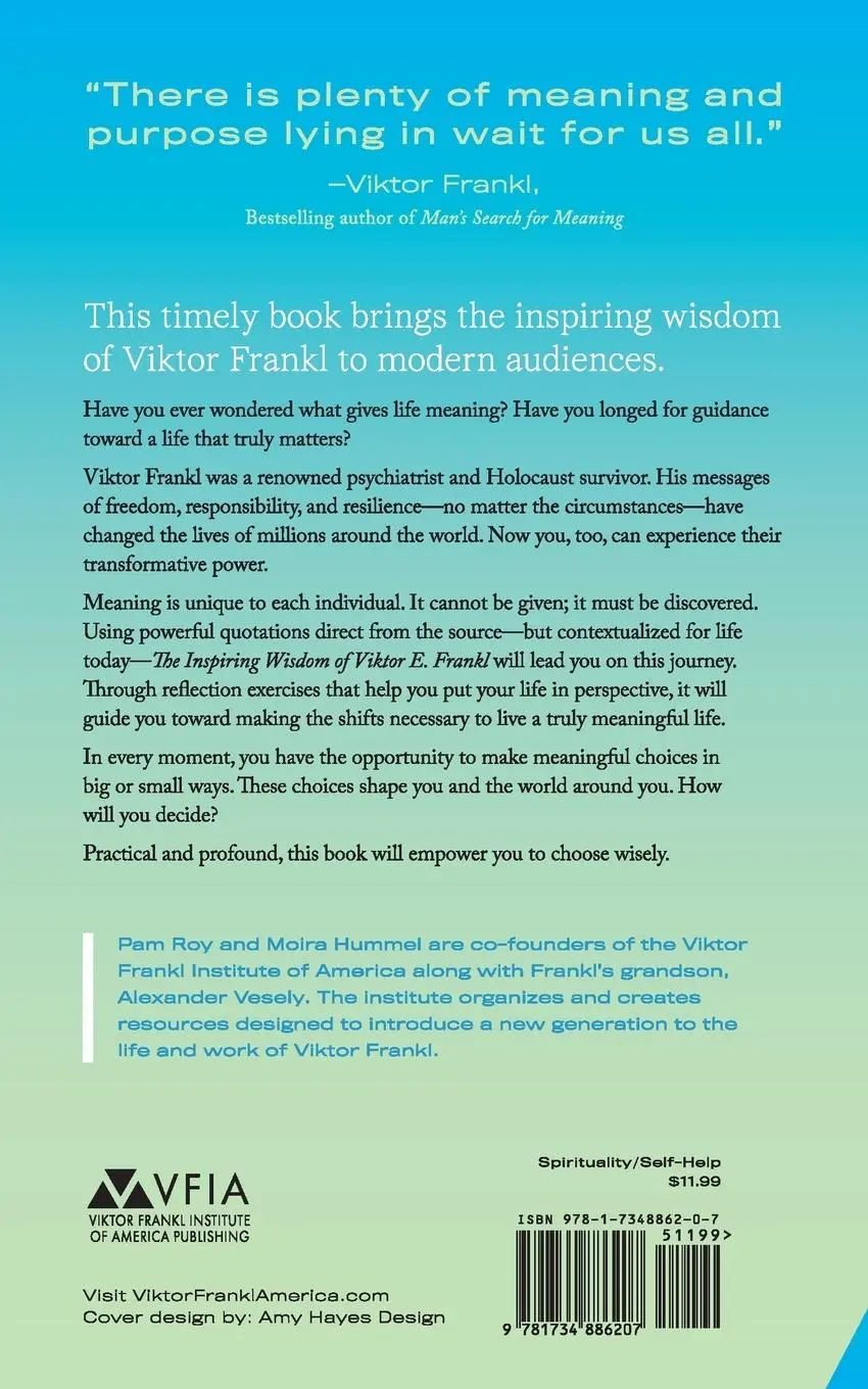 Rückseite: 9781734886207 | The Inspiring Wisdom of Viktor E. Frankl | Pam Roy (u. a.) | Buch