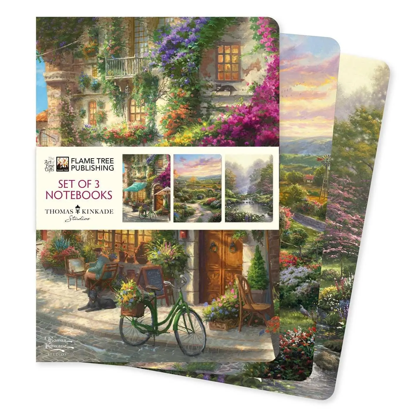 Cover: 9781835626207 | Thomas Kinkade Set of 3 Standard Notebooks | Flame Tree Publishing