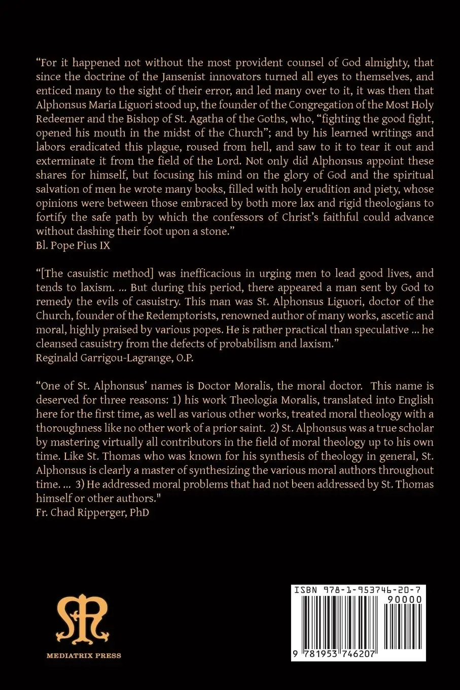 Rückseite: 9781953746207 | Moral Theology vol. 1 | Law, Vice, &amp; Virtue | St. Alphonsus Liguori