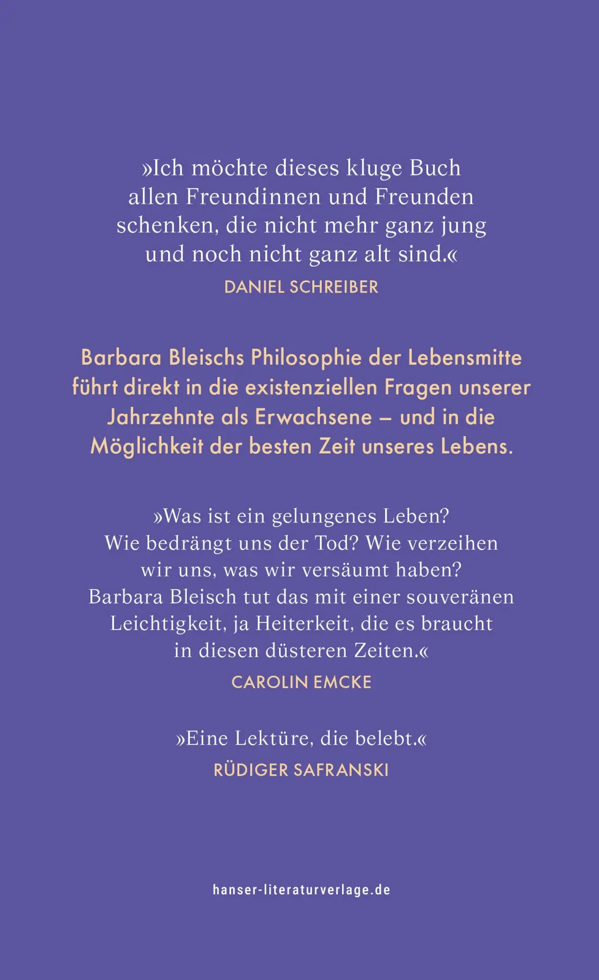 Bild: 9783446286207 | Mitte des Lebens | Eine Philosophie der besten Jahre | Barbara Bleisch