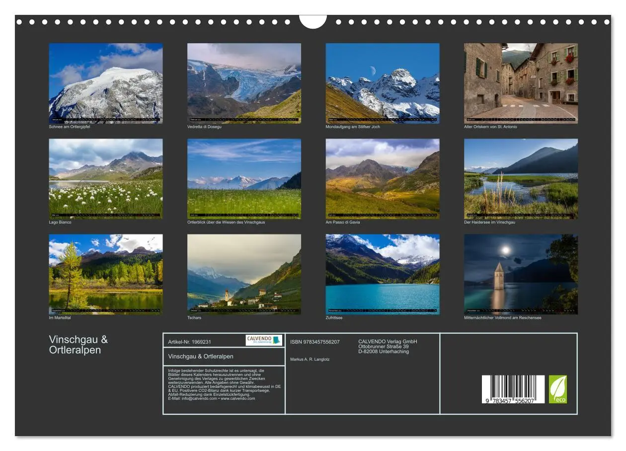 Bild: 9783457556207 | Vinschgau &amp; Ortleralpen (Wandkalender 2026 DIN A3 quer), CALVENDO...