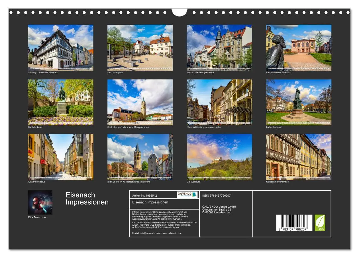 Bild: 9783457796207 | Eisenach Impressionen (Wandkalender 2026 DIN A3 quer), CALVENDO...