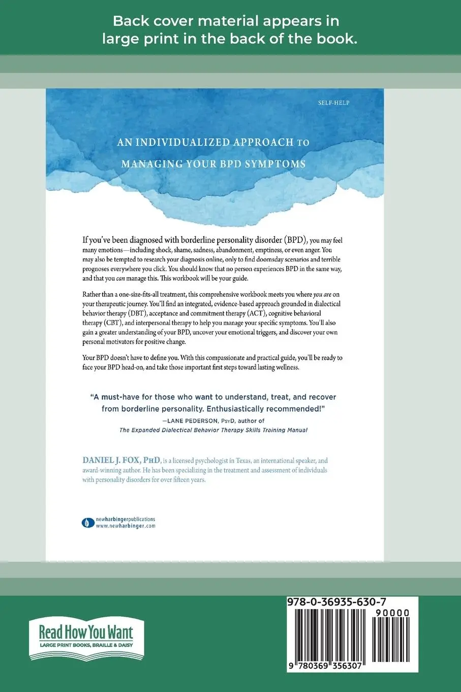 Rückseite: 9780369356307 | The Borderline Personality Disorder Workbook | Daniel J. Fox | Buch