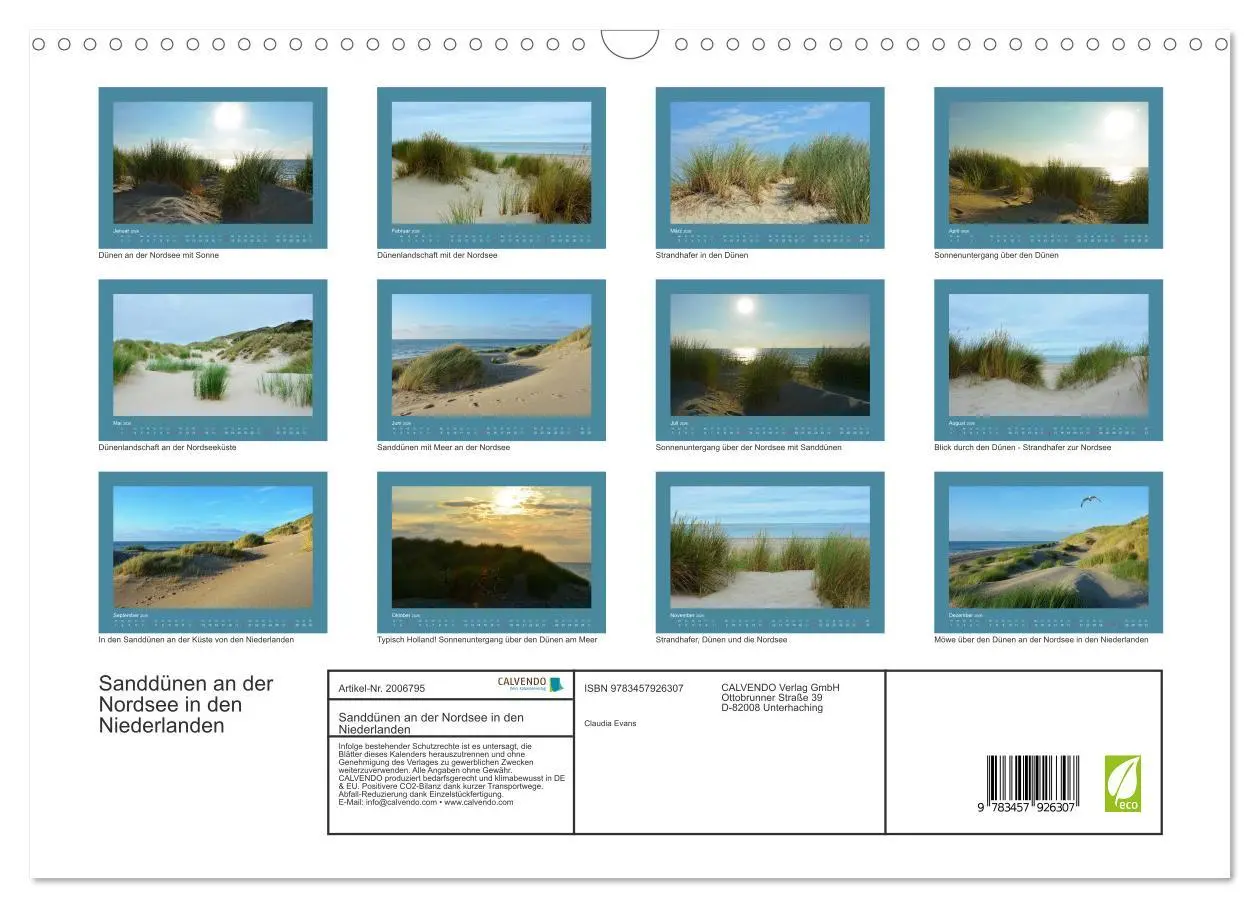 Bild: 9783457926307 | Sanddünen an der Nordsee in den Niederlanden (Wandkalender 2026 DIN...